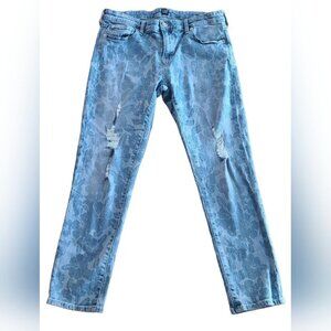Gap Denim Jeans Distressed Floral Size 30 Regular Girlfriend